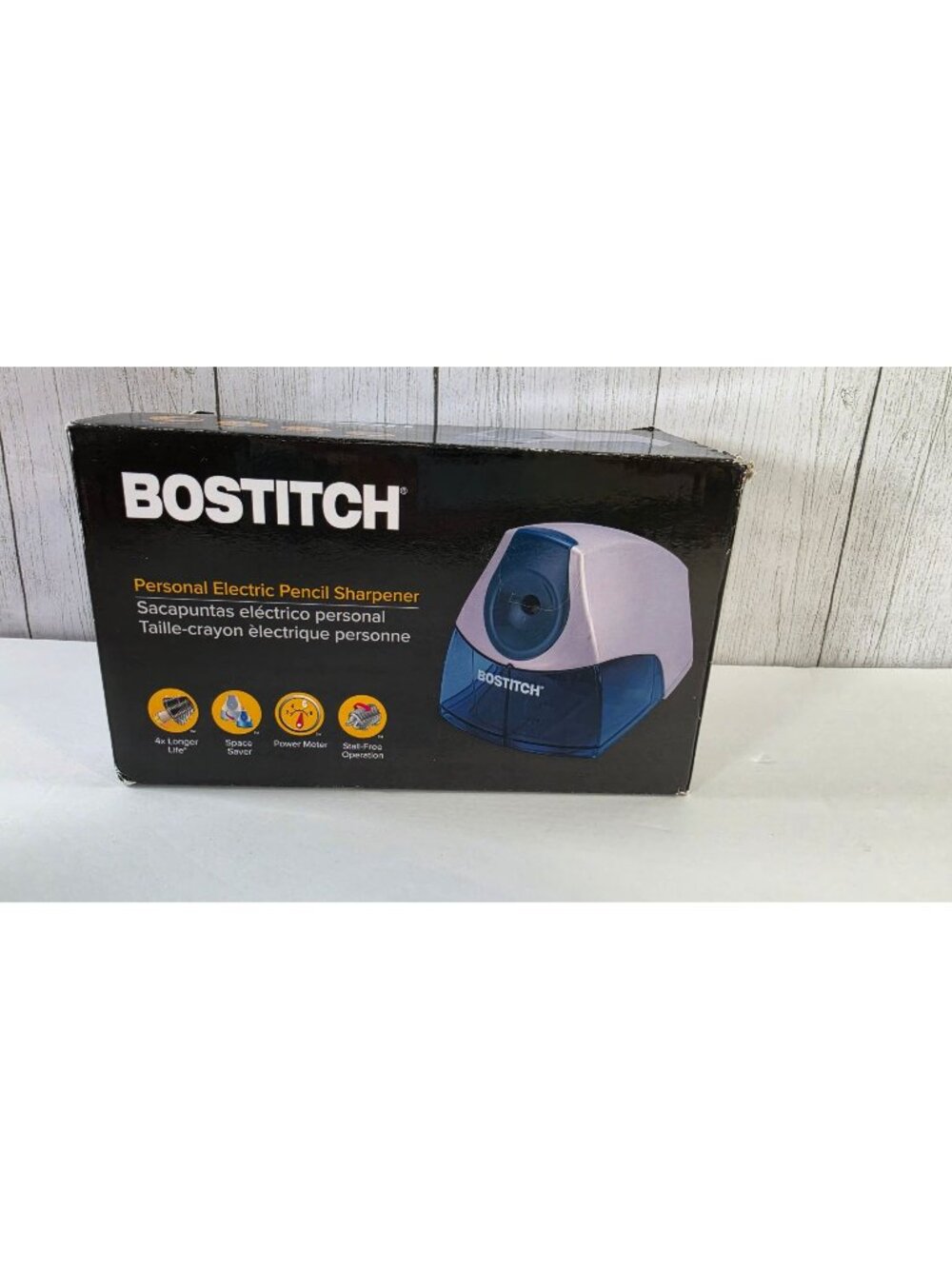 BOSTITCH PERSONAL ELECTRIC PENCIL SHARPENER BLUE NEW NIB HOME SCHOOL OFFICE DESK